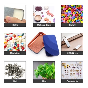 Fabrika fiyat Mini küçük dikdörtgen <span class=keywords><strong>Metal</strong></span> teneke kutu 80X50X15Mm geri dönüşümlü sürgülü kapak nane şekeri zanaat kullanımı için - Product Image 4