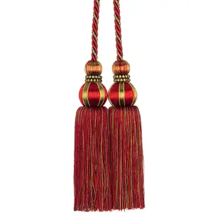 Factory price acrylic tassel wooden decoration tassel for curtain decorative curtain tassel