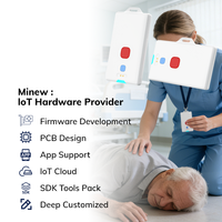 Traceur de géolocalisation format carte, Traceur LoraWAN, Badge intelligent portable avec relais sans fil et bouton SOS de panique