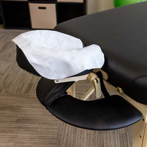 100 pièces/sac de couverture d'appui-tête jetable pour <span class=keywords><strong>spa</strong></span> de massage 100% couverture de repose-visage jetable en coton - Product Image 5