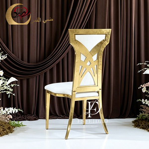 Chaises de trône royales de luxe en acier inoxydable pour hôtel, chaises de mariage à dossier haut pour le marié et la mariée, utilisation dans le salon - Product Image 3