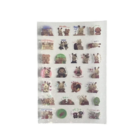 Feuille d'autocollants personnalisée en PET holographique, imperméable et durable, pour journalisation, scrapbooking, style rétro japonais Kawaii, thème animaux de la forêt