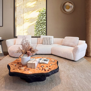 Canapé modulable incurvé Smile Bella Cloud, design haut de gamme, nouvelle collection 2026, tissu luxueux en laine d'agneau, pour salon - Product Image 2