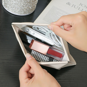 Pu Leather Snap On Storage <b>Bag</b> <b>Mini</b> Makeup <b>Bag</b> Clip On Jewelry Toiletry Lipstick <b>Bag</b> Portable Travel Multipurpose - Product Image 3