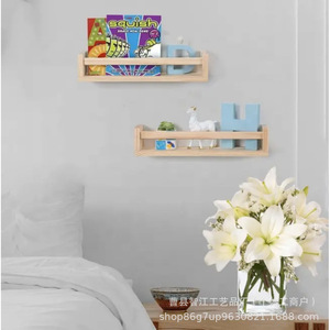 Cross-border wooden living room wall-mounted storage rack, solid wood wall storage rack, kitchen spice display rack - Product Image 3