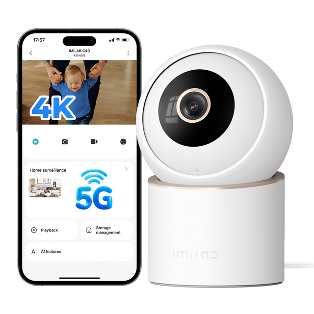 Imilab C40 Camera 4K HD 360 Rotation Smart AI Detection with Cloud Storage for People Pets Fire Smoke