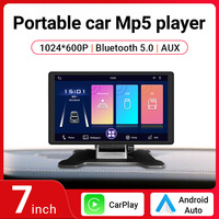 Auto Monitor 7 Inch 1Gb Ips Touchscreen Carplay Dvr Auto Stereo Video Wifi Rds Dubbele Multimedia Speler Verborgen Camera