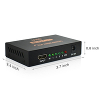 1x4 Convertisseur séparateur compatible HDMI 1 entrée 4 sorties HD 1.4 Amplificateur séparateur HDCP 4K/1080P double affichage pour HDTV DVD PS3 Xbox