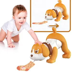 Tik Tok venda quente bebês aprendendo brinquedo de cachorro rastejando luz e música brinquedos musicais para bebês brinquedo para crianças