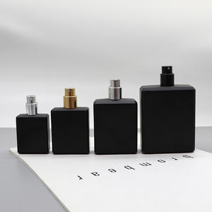 Flacons de recharge de parfum en verre noir mat de 50 ml en gros, style moderne avec bouchon à pression noir brillant, flacons vides - Product Image 4