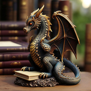 Statue en résine Chevalier Dragon, Décoration de bureau fantastique et science-fiction, Figurine de collection, 12 ans et plus - Product Image 5