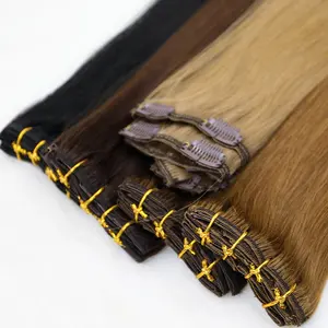 Classic Multicolour Light Brown Seamless Clip on Clip-In Hair Extensions
