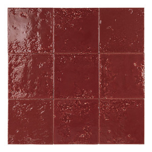 Piastrella Rossa Bahia-13 13x13 Cm Lucida con Bordi Irregolari - Product Image 2