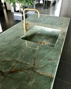 Top per Isola <span class=keywords><strong>Cucina</strong></span> in Onice Retroilluminato <span class=keywords><strong>di</strong></span> Lusso, <span class=keywords><strong>Piano</strong></span> <span class=keywords><strong>di</strong></span> <span class=keywords><strong>Lavoro</strong></span> in <span class=keywords><strong>Marmo</strong></span> Naturale e Onice - Product Image 3