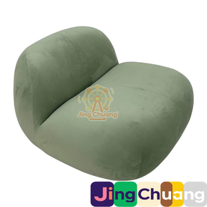 เก้าอี้เลานจ์สไตล์จิงชวงห้องนั่งเล่นห้องนอนระเบียงร้านเสริมสวยผ้าเรียบง่ายโครงไม้เนื้อแข็ง - Product Image 4