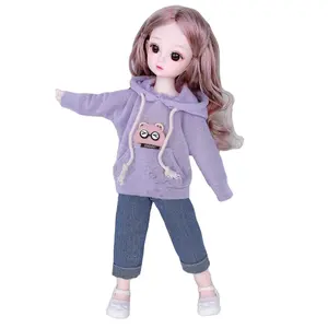 1/6 Pakaian Boneka Boneka Denim Overall untuk Badan Boneka 12 Inci Blyth Keren Berpakaian Hadiah Mainan untuk Anak-anak