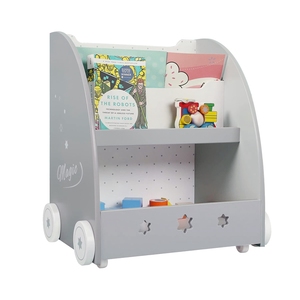 Tiktok Hot Modern Wood <strong>Grey</strong> Children Case Design Table Kids Book <strong>Shelf</strong> for Home - Product Image 3
