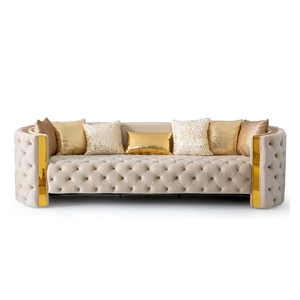 Sofá Individual Moderno de Estilo Nórdico, Tapizado en Terciopelo, con Brazos Curvos y Patas de Metal, para Sala de Estar - Product Image 5