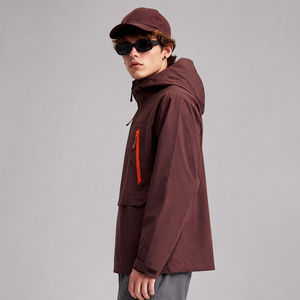 Chaquetas de invierno personalizadas con cremallera, cálidas, impermeables, con capucha, para deportes al aire libre, camping, a prueba de viento, con técnicas de impresión. - Product Image 2