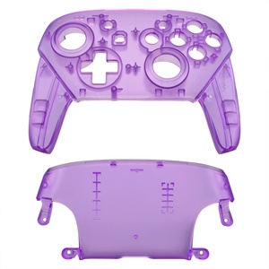 EXtremeRate Coque de remplacement DIY transparente violette pour la face avant et la face arrière du contrôleur Nintendo Switch Pro - Product Image 1