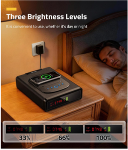 Coffre-fort à empreintes digitales avec charge sans fil pour montre et téléphone, lumière LED réglable pour table de chevet à domicile RG-WX001 Advance - Product Image 5