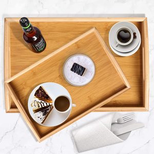 <span class=keywords><strong>Plateau</strong></span> de service en bambou Portable, avec poignées, pour les <span class=keywords><strong>lit</strong></span>, plateaux à <span class=keywords><strong>manger</strong></span> pour le petit déjeuner pour les Restaurants du salon, 5/2 paquets - Product Image 3