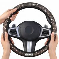 Funda para Volante MELCO Diamond de 3 Radios, Protector de Agarre para Coche de Lujo, Diseño Personalizado OEM ODM para Peugeot Audi Volkswagen