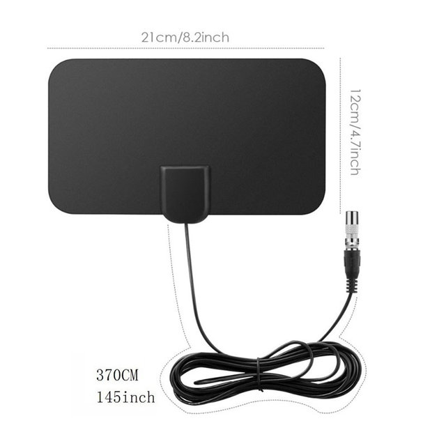 Portable Best Quality Booster VHF UHF DVB-T TV Aerial Flat Indoor Digital 4K HDTV Antenna Amplifier 25dbi Gain F+IEC Connector