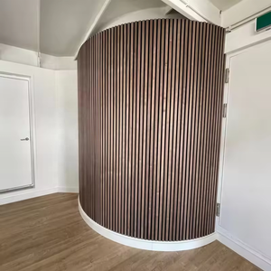 แผ่นไม้อัดไม้พิมพ์ลาย3D แผ่นไม้รองรับผนังอะคูสติกยืดหยุ่นโค้งงอได้มีความยืดหยุ่นสำหรับตกแต่ง - Product Image 4