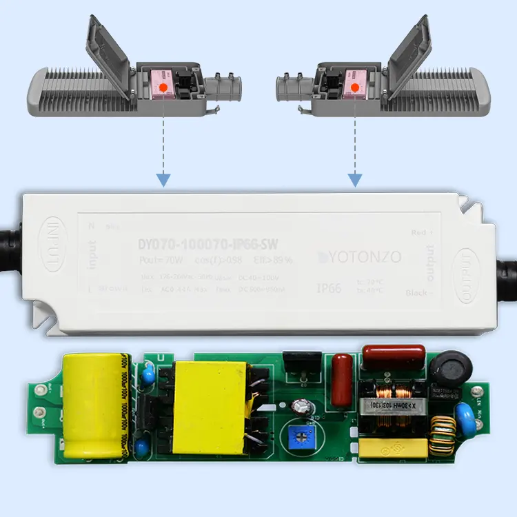 MCU driver LED redup adaptif kontrol program, 142V 500ma 70W IP66 kotak lampu SMPS sopir terowongan tambang led