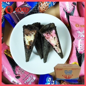 Boîte de 1kg de haute qualité collation au chocolat croustillant cône de crème glacée Biscuit paquet familial fraise cacao lait biscuits emballés en vrac - Product Image 5