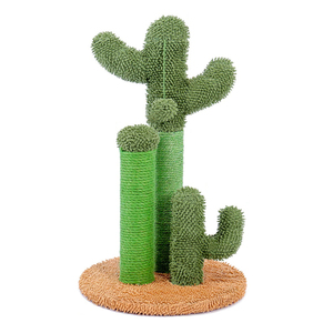 Hot-<span class=keywords><strong>Sale</strong></span> Terbaru Gaya Hijau Kaktus Berbentuk Kain Bukan Tenunan Kucing Menggaruk Pos Cat Memanjat Pohon - Product Image 1