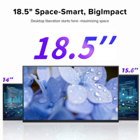 Moniteur portable OEM & ODM de 18,5 pouces, écran LCD IPS à taux de rafraîchissement élevé de 120 Hz, adapté aux jeux et au travail de bureau