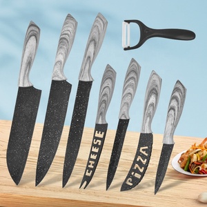 <span class=keywords><strong>Best</strong></span> Selling 8-Piece Non-Stick Preto Revestimento Cozinha Faca <span class=keywords><strong>Set</strong></span> Aço Inoxidável Lâmina Caixa de Presente do Chef Profissional Outdoor Usage - Product Image 2