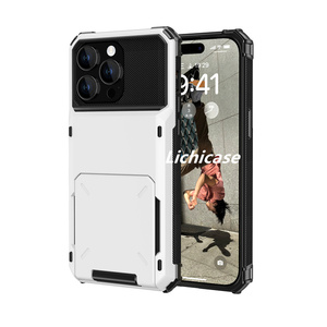 Accesorios móviles anticaída Lichicase para <span class=keywords><strong>Motorola</strong></span> One 5G Ace Armor Case con tarjetero minimalista - Product Image 4