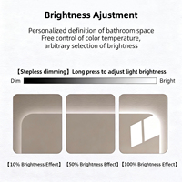 Miroir intelligent LED carré moderne anti-buée avec écran tactile, à suspendre au mur, pour toilettes, maquillage, salle de bain, salon, hôtel, appartement