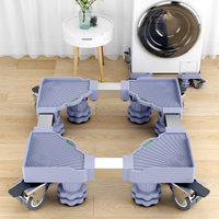 Chariot pliable mobile réglable pour réfrigérateur et lave-linge, utilisation pour le rangement des articles divers