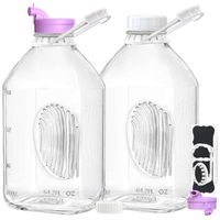 Fournisseur direct d'usine, carafe à boisson en verre réutilisable écologique de 1900 ml (demi-gallon) avec bec verseur et couvercle pour les boissons aux fruits maison