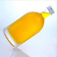 Bottiglia Vuota Premium per Alcolici con Fondo Pesante, 500ml 700ml 750ml, Bottiglia Rotonda Scanalata per Rum Caraibico con Tappo a Vite