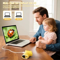 Microscopio de Bolsillo Mini para Niños Pequeños, 1000X, Juguete Educativo Ligero con Pantalla HD de 2.4 Pulgadas y 8 LED