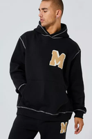 Sweat à capuche OEM personnalisé Contract Stitch surdimensionné Contrast Stitch Logo personnalisé Homme Fabricant Ensemble sweat à capuche et pantalon Survêtement