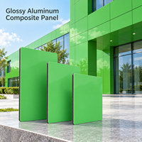 Panneau composite en aluminium vert brillant avec revêtement PE, 4 mm, 1220x2440 mm, plaque ACP pour enseignes de présentation en magasin
