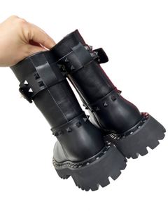 Bottines Chelsea noires de haute qualité pour femmes, logo personnalisé, bottines à la cheville pour femmes, chaussures pour l'hiver, Valen - Product Image 6