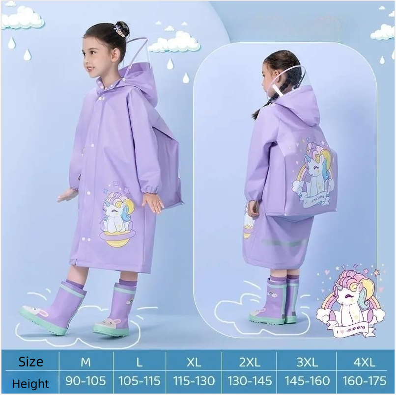 Wholesale Student Rain Coats Durable Cartoon Printed