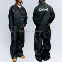 Vêtements personnalisés, ensembles de jeans brodés, ensembles de vestes en jean, ensembles de pantalons en jean surdimensionnés et épais pour hommes
