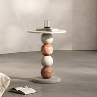 Table d'appoint d'angle de luxe en marbre, table basse ronde moderne et simple, petite table d'appoint pour canapé de salon