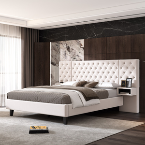 Modern Luxury Tufted King Size Bed Adjustable Storage <b>Drawers</b> Bedroom Furniture <b>Bedding</b> Set Living Room Wooden Bed Frame Queen - Product Image 2