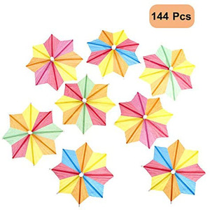 Bambus促销派对酒吧装饰食品健康定制饮料纸采摘鸡尾酒伞带样品支撑 - Product Image 3