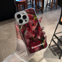 Coque de téléphone portable en gel de silicone motif pastèque rafraîchissante style Ins pour iPhone 17 Pro Max et iPhone 16, antichoc intégral