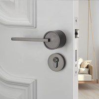 Poignée de porte de chambre en alliage de zinc, symétrique, pour entrée d'appartement, chambre d'hôtel, avec mécanismes de verrouillage et barres de traction